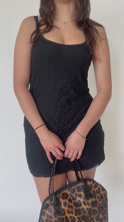 Black Lace Overlay Mini Dress by La Senza