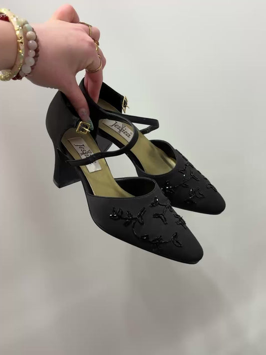 SZ 7.5 - Jessica 90s Beaded Heels